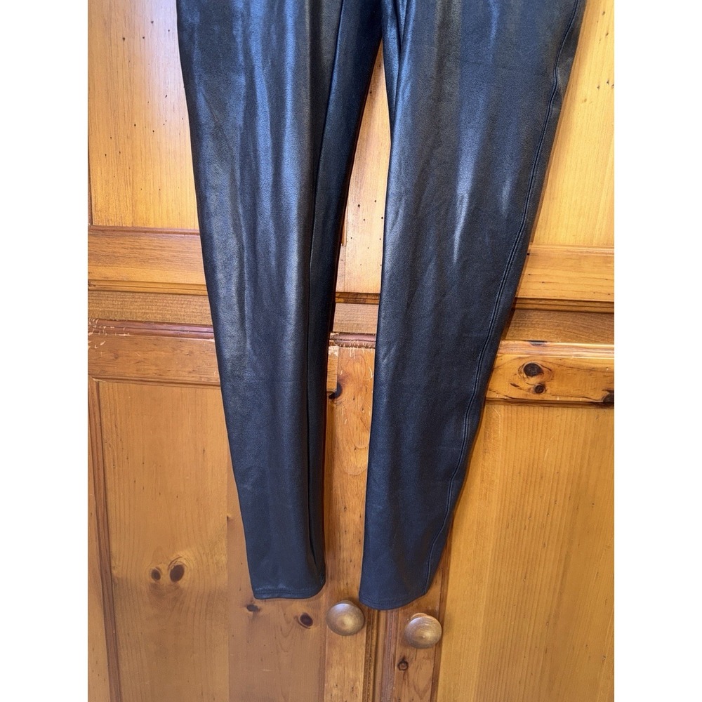 SPANX Women's 1X Faux Leather Leggings Pants Skinny 2437P Tight Casual Black NEW - Picture 3 of 15